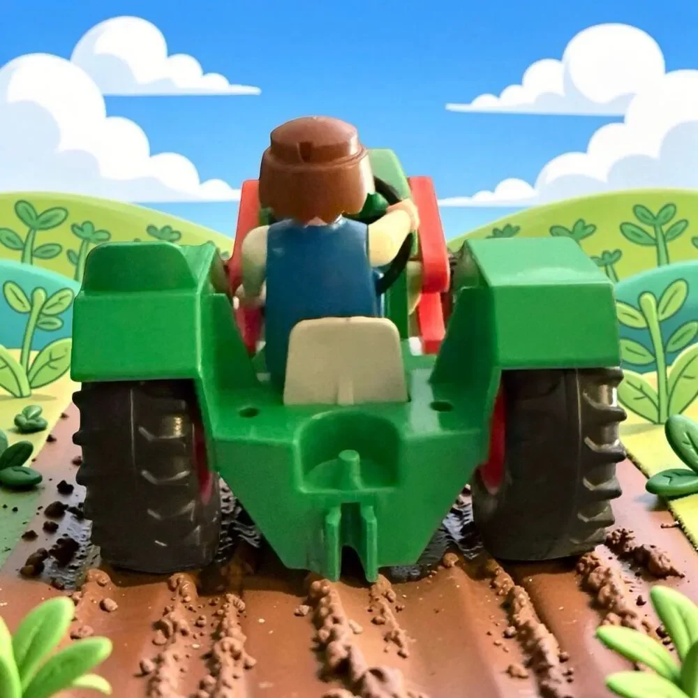 Vintage Playmobil Take Along Farm ‘77 Tractor & Trailer People  Kids & Animals